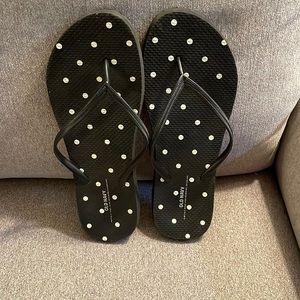 Old Navy flip flops. Black with white polka dots Excellent condition